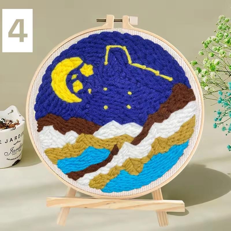 DIY Punch Needle Kit – Beginner Embroidery Set | Easy Handicrafts & Home Decor Gift