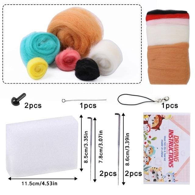 DIY Akita Needle Felting Starter Kit – Handmade Wool Akita Dog Toy Material Package – Creative Needlework Craft for Beginners