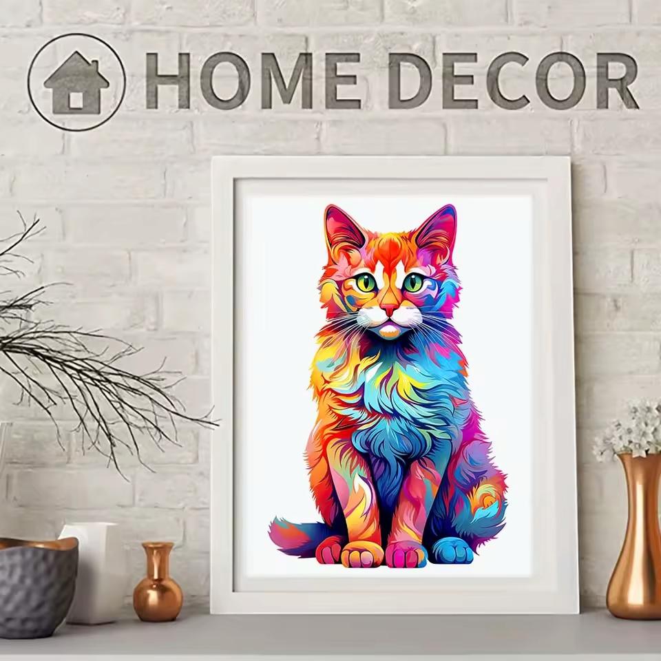 Cat Wooden Puzzle | Unique Shaped Jigsaw | Brain Teaser Gift for Cat Lovers & Puzzle Fans