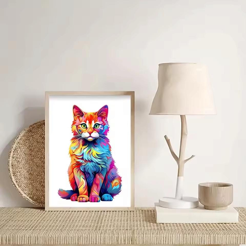 Cat Wooden Puzzle | Unique Shaped Jigsaw | Brain Teaser Gift for Cat Lovers & Puzzle Fans