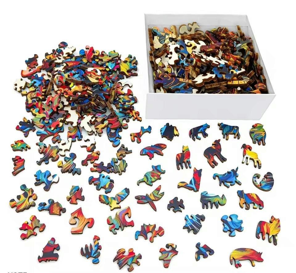 Cat Wooden Puzzle | Unique Shaped Jigsaw | Brain Teaser Gift for Cat Lovers & Puzzle Fans