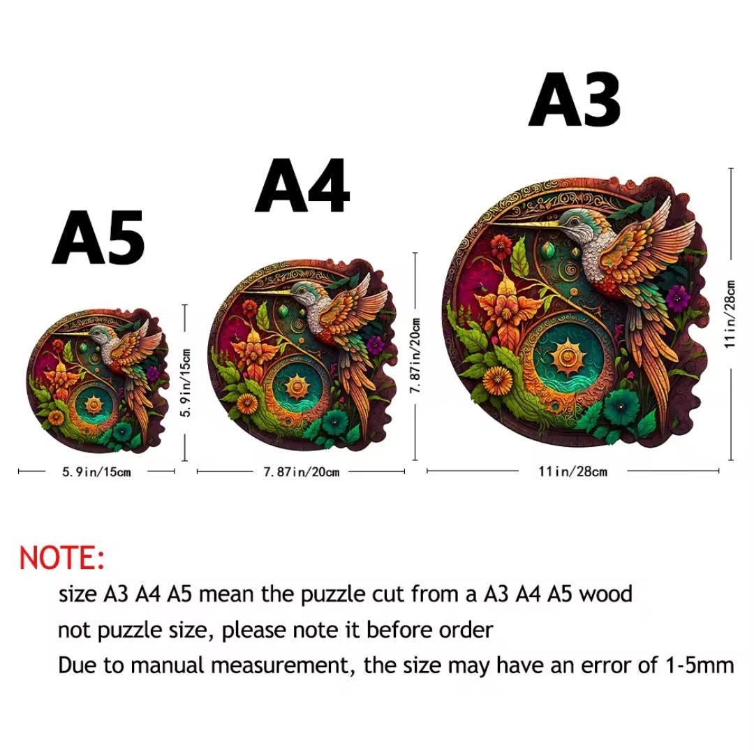 Hummingbird wooden puzzle kit – diy 3d craft for adults & kids | unique handmade gift | eco-friendly home décor