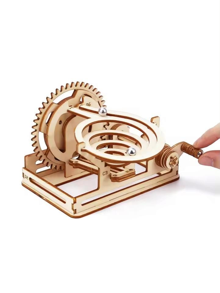 DIY 3D Wooden Marble Run Puzzle | Spiral & Track Ball Model Kits | STEM Educational Toys and Gift for Kids and Adults