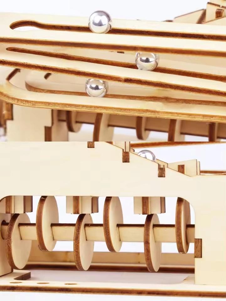 DIY 3D Wooden Marble Run Puzzle | Spiral & Track Ball Model Kits | STEM Educational Toys and Gift for Kids and Adults