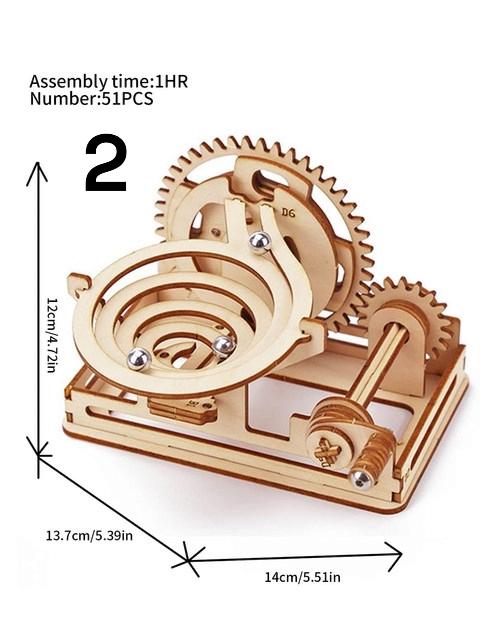 DIY 3D Wooden Marble Run Puzzle | Spiral & Track Ball Model Kits | STEM Educational Toys and Gift for Kids and Adults