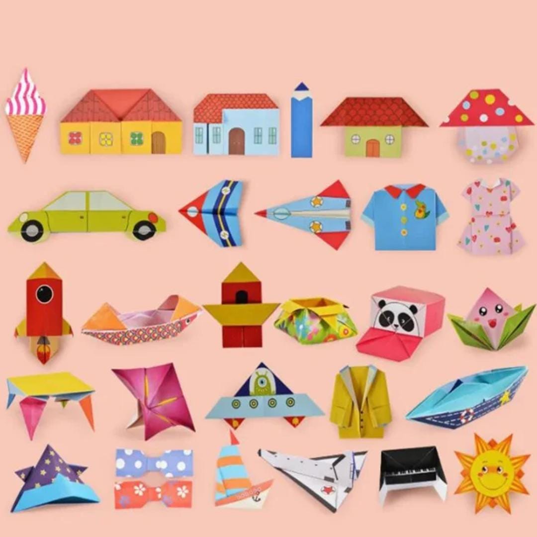 Kids origami craft kit | diy cartoon animal paper cutting set | educational gift for children’s learning & fun