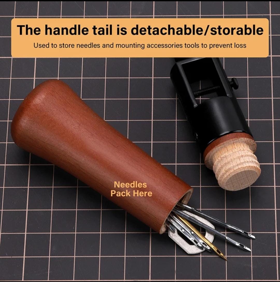 Leather sewing awl and thread kit – speedy stitcher tool set for diy leather craft, edge stitching, and canvas repair