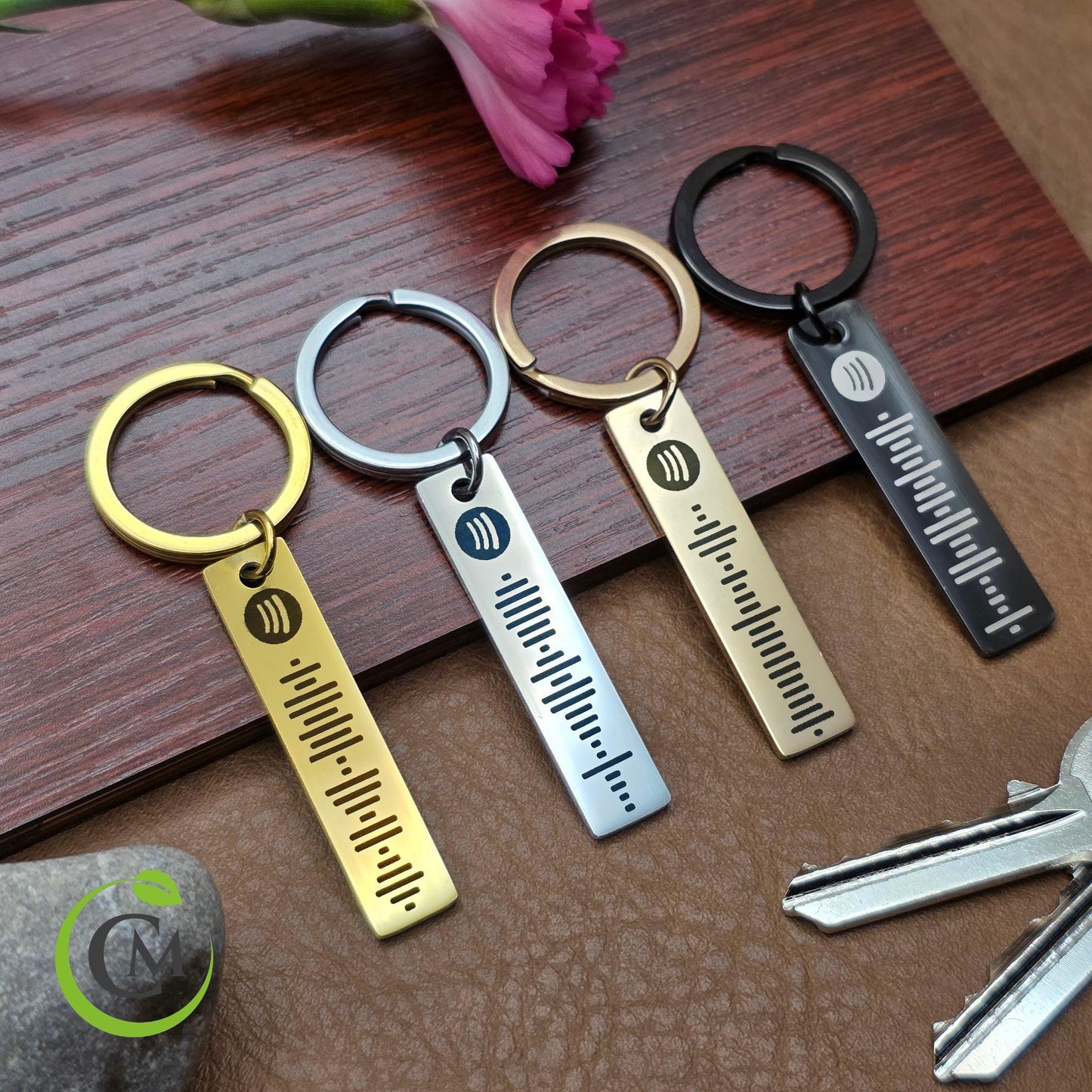 Personalised Spotify Keychain – Engraved Music Keyring Gift – Custom Song Code Keyring – Valentine’s, Anniversary, Birthday Gift