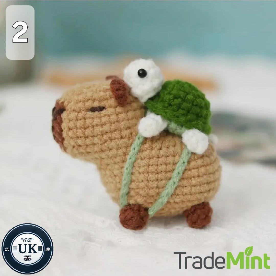 Capybara crochet kit | cute animal crochet starter set | diy craft kit for beginners & gift for craft lovers