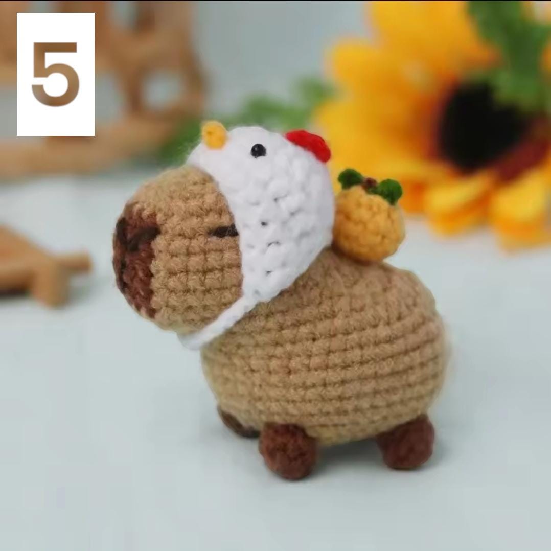 Capybara crochet kit | cute animal crochet starter set | diy craft kit for beginners & gift for craft lovers