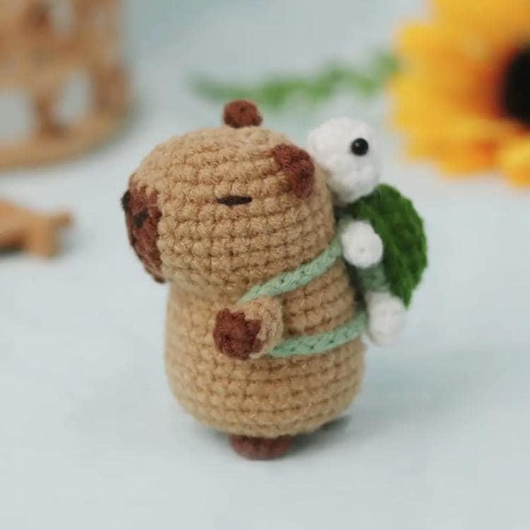 Digital capybara & turtle crochet pattern | pdf animal crochet design | diy amigurumi for beginners and craft lovers