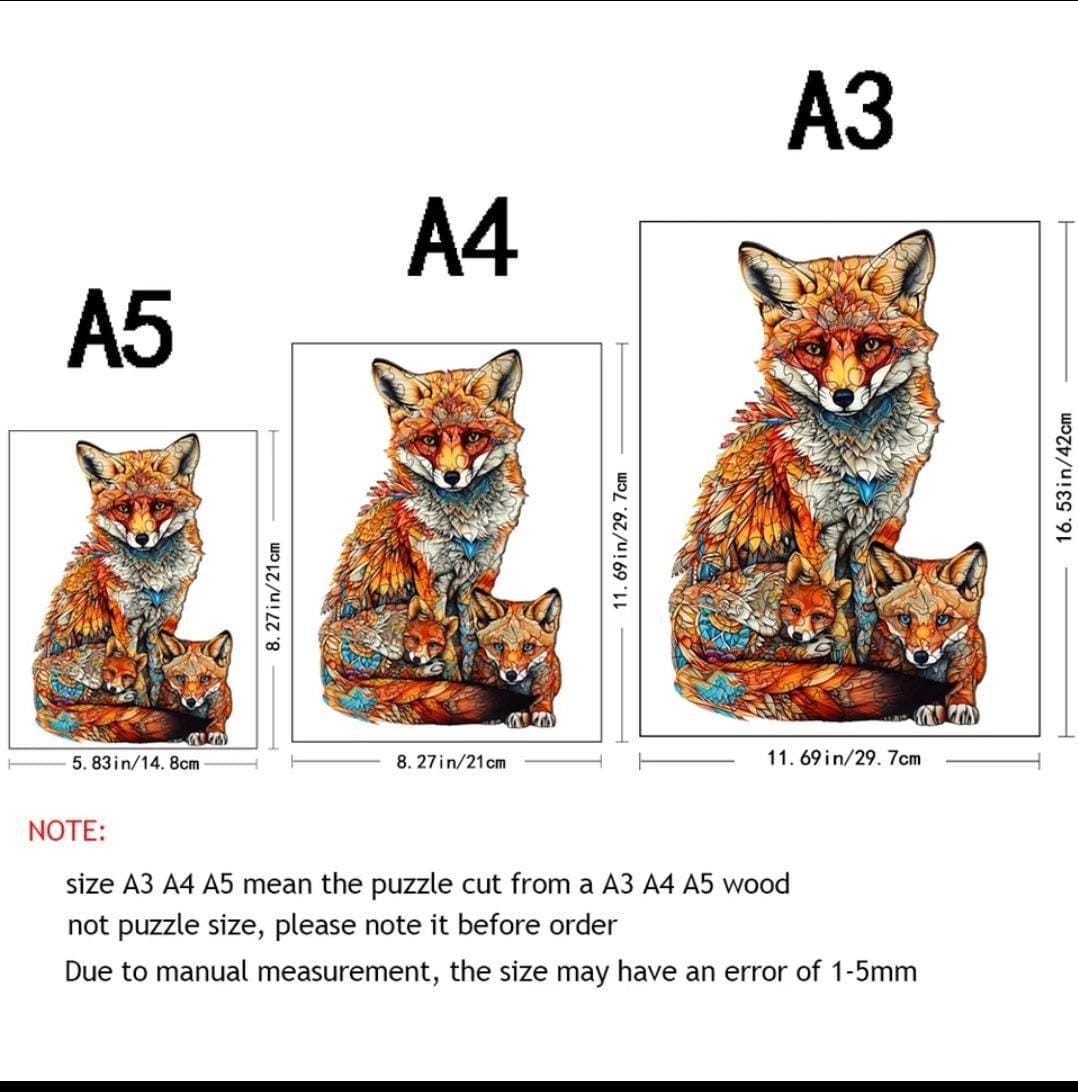 Premium wooden fox puzzle | laser-cut animal design for kids & adults | perfect gift idea