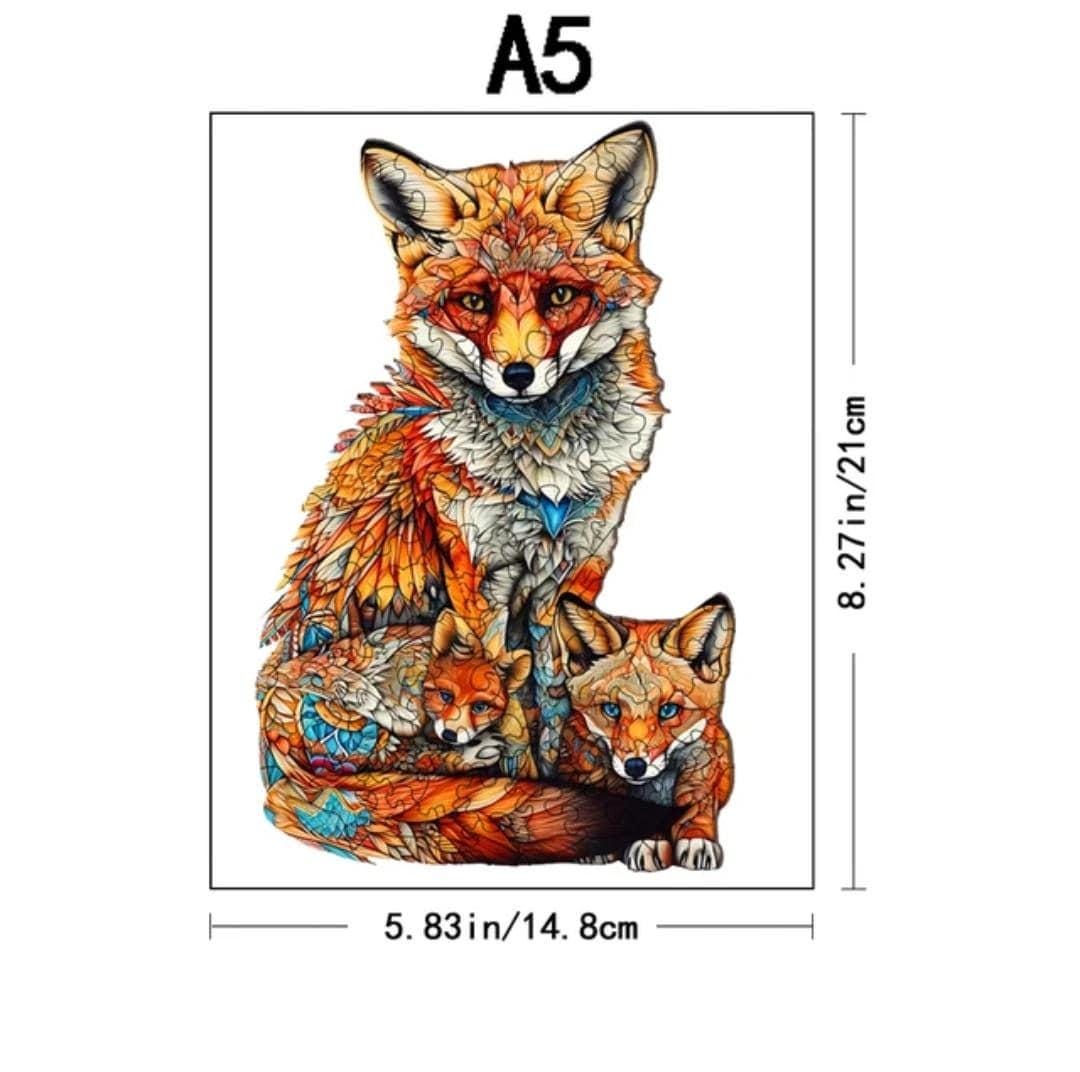 Premium wooden fox puzzle | laser-cut animal design for kids & adults | perfect gift idea