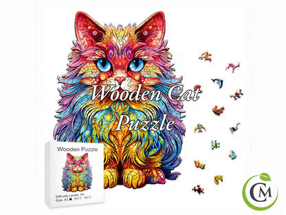 Persian Cat Wooden Puzzle - Unique Shaped Jigsaw