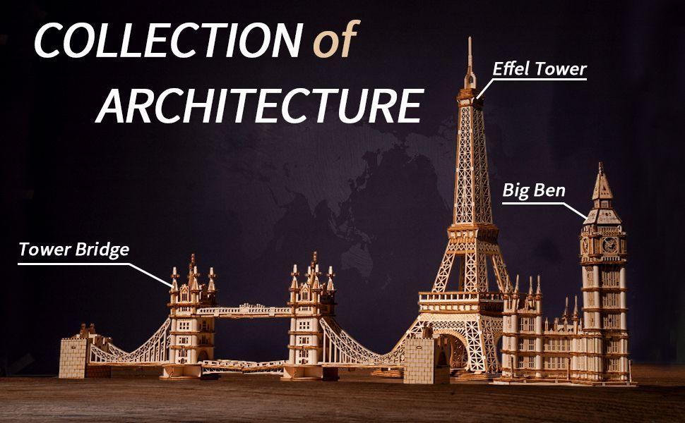 3D Wooden Big Ben Puzzle | DIY London Landmark Model Kit | Laser Cut Building Craft with LED | Unique Gift for Architecture Lovers