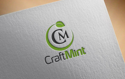 Craft Mint green and grey company logo embossed on a textured silver background.