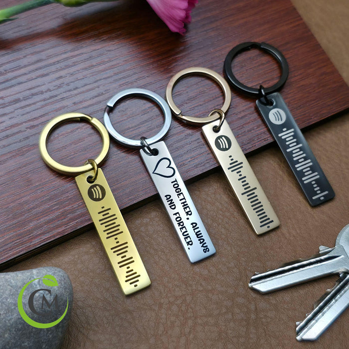 Personalised Spotify Keychain – Engraved Music Keyring Gift – Custom Song Code Keyring – Valentine’s, Anniversary, Birthday Gift