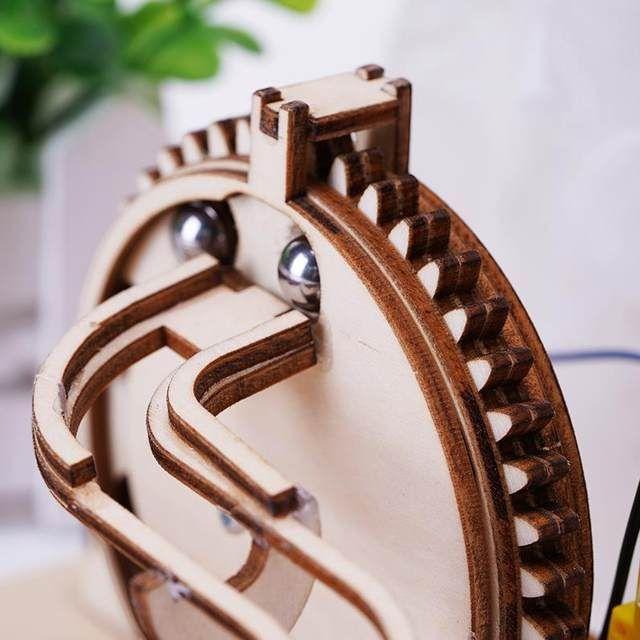 3D Wooden Puzzle Marble Run | DIY Mechanical Model Kit | Unique Gift for Puzzle & STEM Lovers | Educational Building Set for Adults and Kids