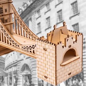 Tower Bridge Wooden Model Kit | 3D Wooden Puzzle Landmark Gift | DIY Craft Kit for Adults & Teens with LED Light | London Bridge Home Décor