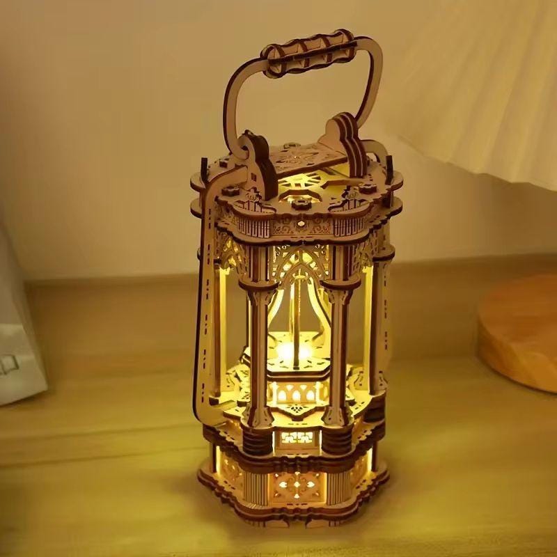 DIY 3D Wooden Lantern Puzzle – Mechanical Model Kit & Home Décor Gift