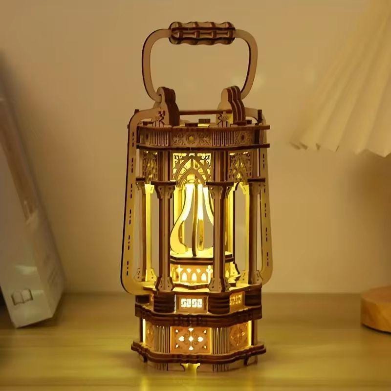 DIY 3D Wooden Lantern Puzzle – Mechanical Model Kit & Home Décor Gift