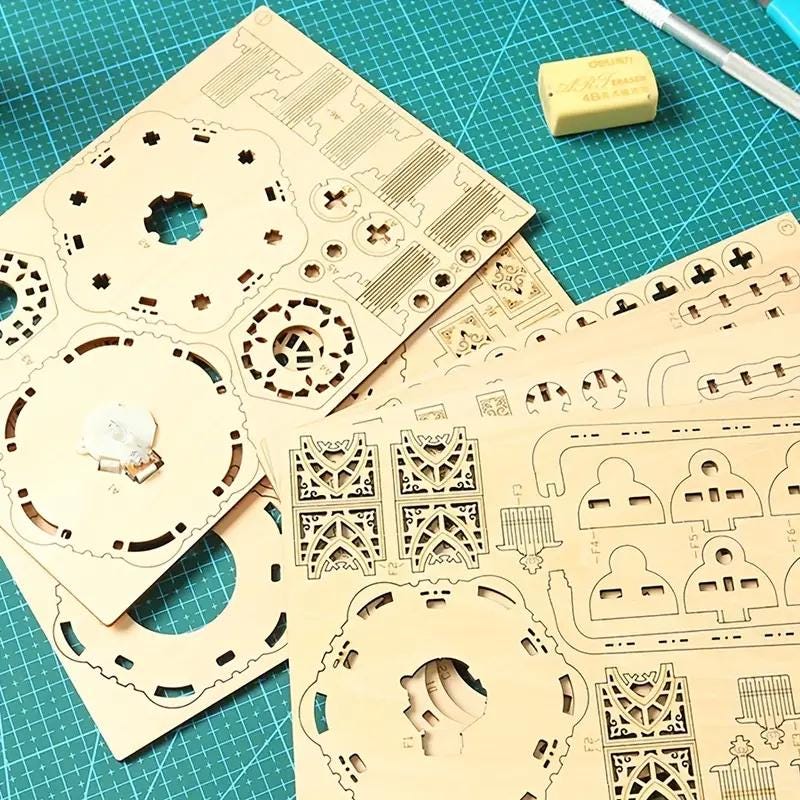DIY 3D Wooden Lantern Puzzle – Mechanical Model Kit & Home Décor Gift