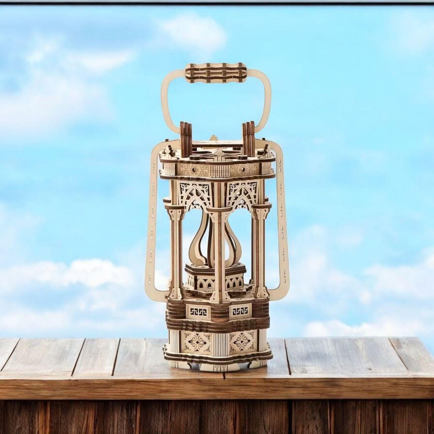DIY 3D Wooden Lantern Puzzle – Mechanical Model Kit & Home Décor Gift