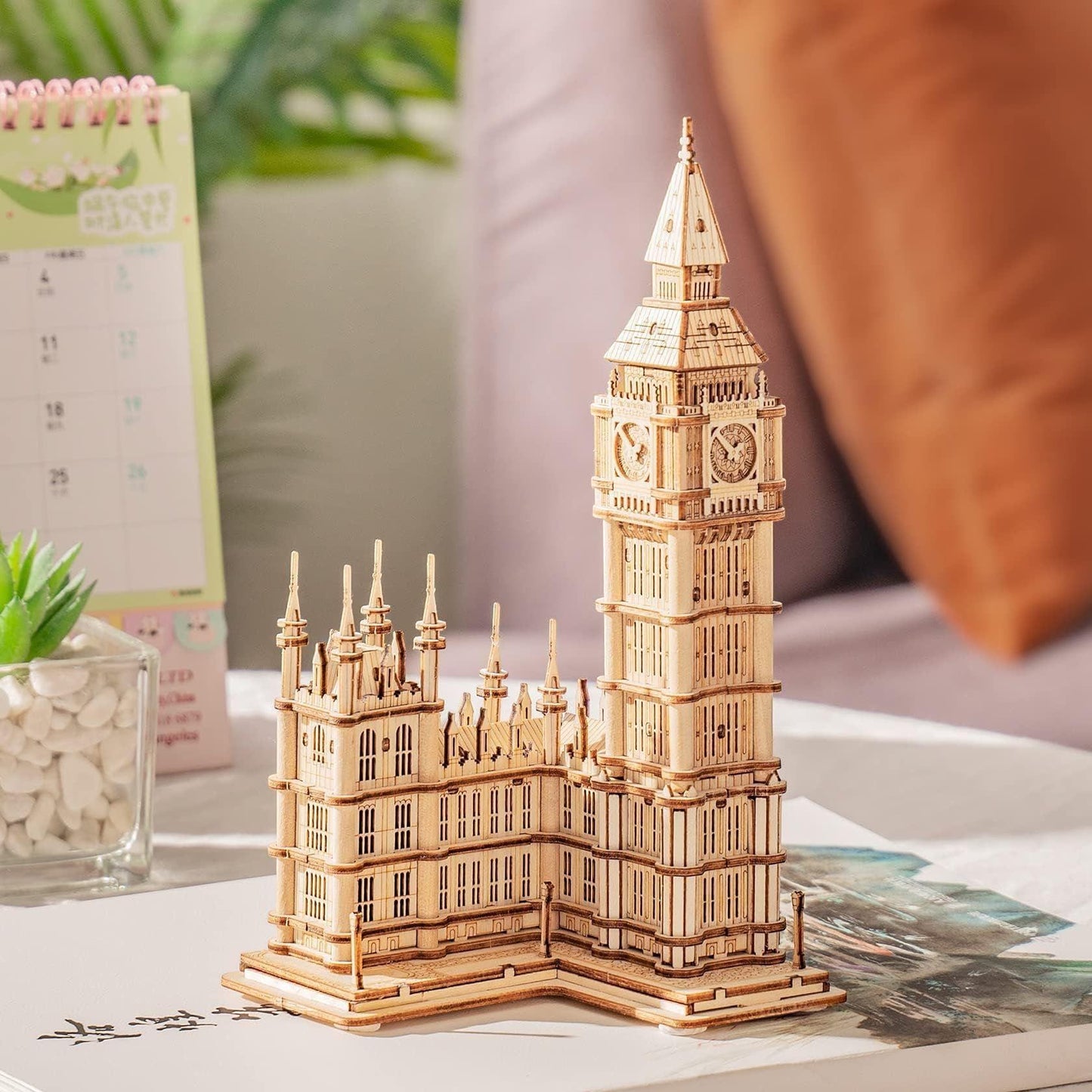 3D Wooden Big Ben Puzzle | DIY London Landmark Model Kit | Laser Cut Building Craft with LED | Unique Gift for Architecture Lovers