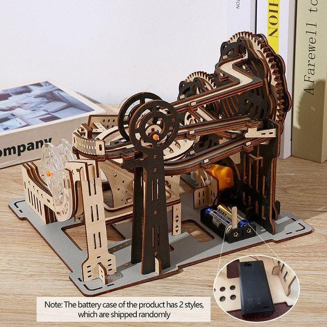 3D Wooden Puzzle Marble Run | DIY Mechanical Model Kit | Unique Gift for Puzzle & STEM Lovers | Educational Building Set for Adults and Kids