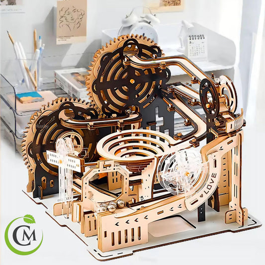 3D Wooden Puzzle Marble Run | DIY Mechanical Model Kit | Unique Gift for Puzzle & STEM Lovers | Educational Building Set for Adults and Kids