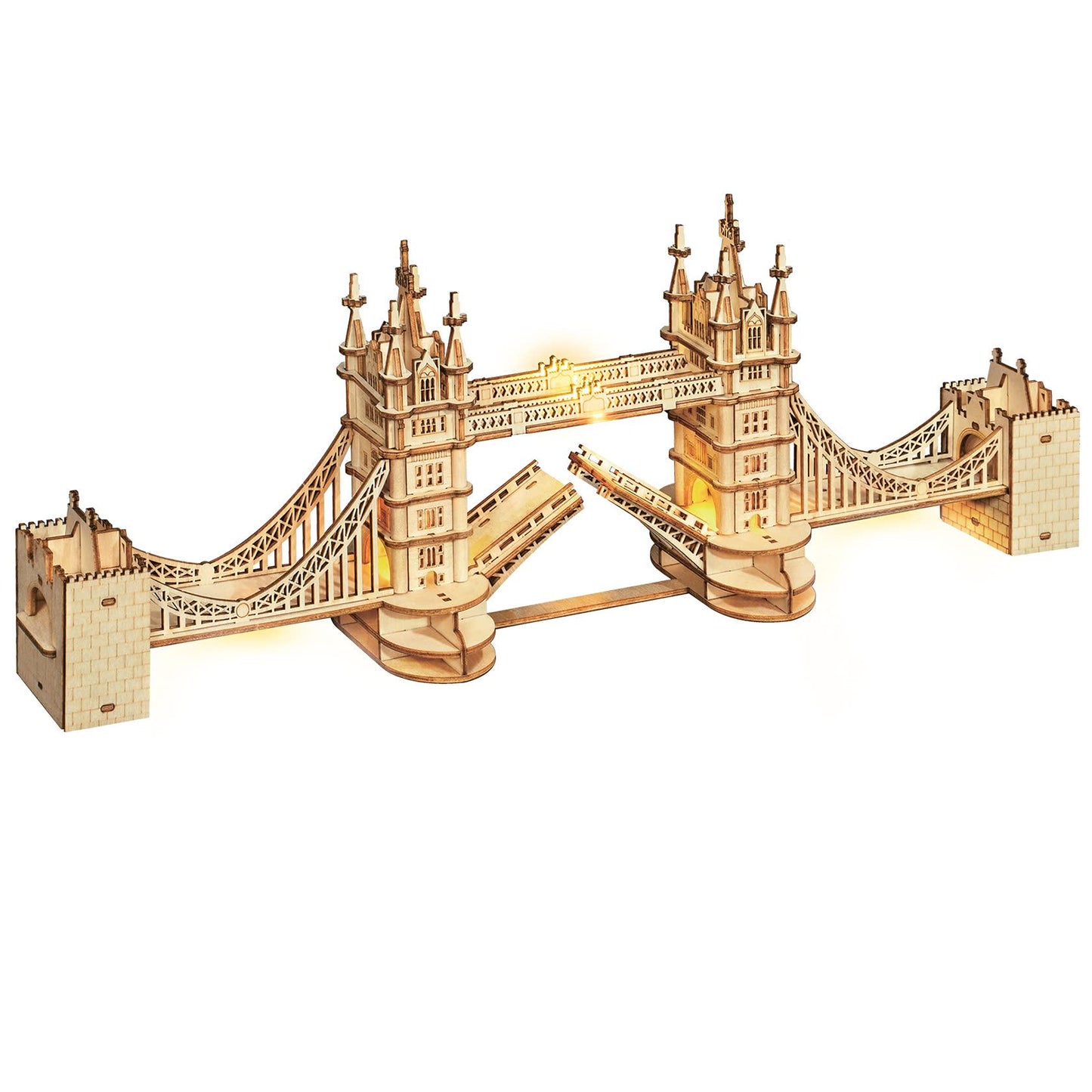 Tower Bridge Wooden Model Kit | 3D Wooden Puzzle Landmark Gift | DIY Craft Kit for Adults & Teens with LED Light | London Bridge Home Décor