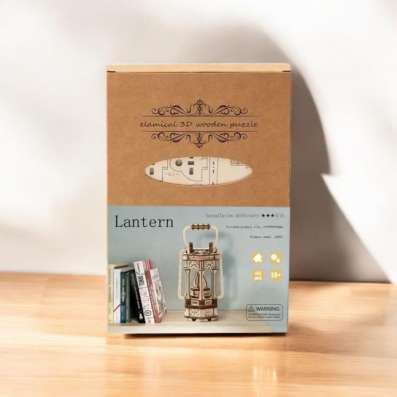 DIY 3D Wooden Lantern Puzzle – Mechanical Model Kit & Home Décor Gift