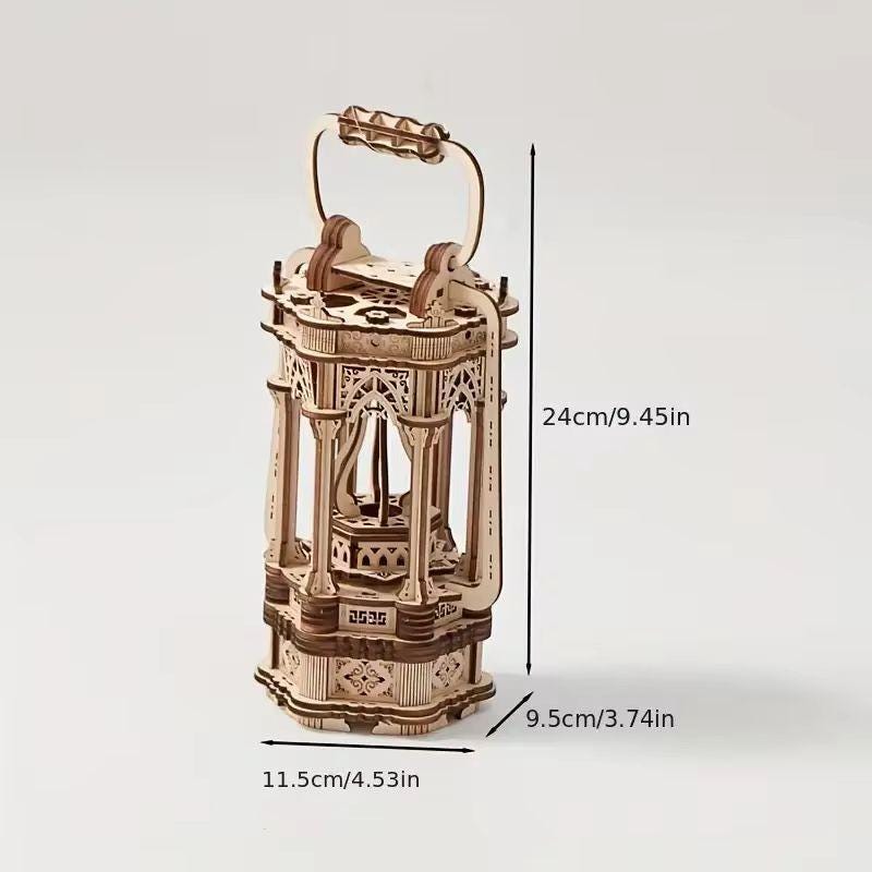 DIY 3D Wooden Lantern Puzzle – Mechanical Model Kit & Home Décor Gift