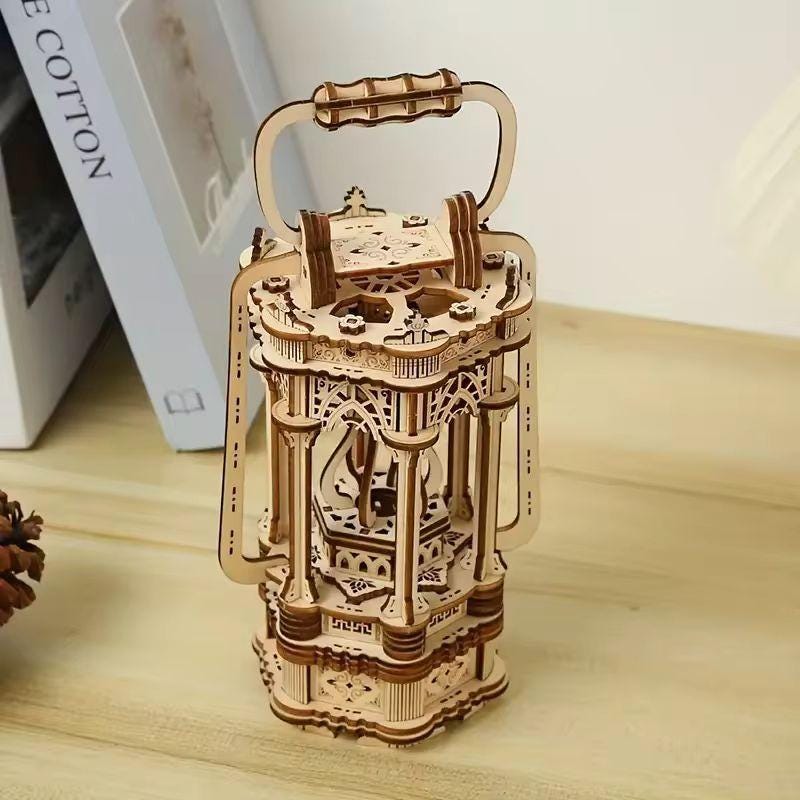 DIY 3D Wooden Lantern Puzzle – Mechanical Model Kit & Home Décor Gift