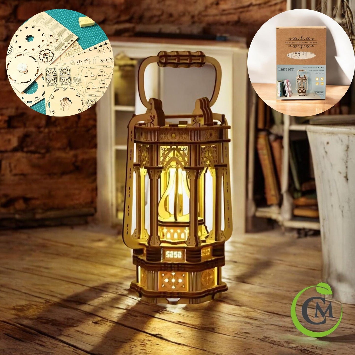 DIY 3D Wooden Lantern Puzzle – Mechanical Model Kit & Home Décor Gift