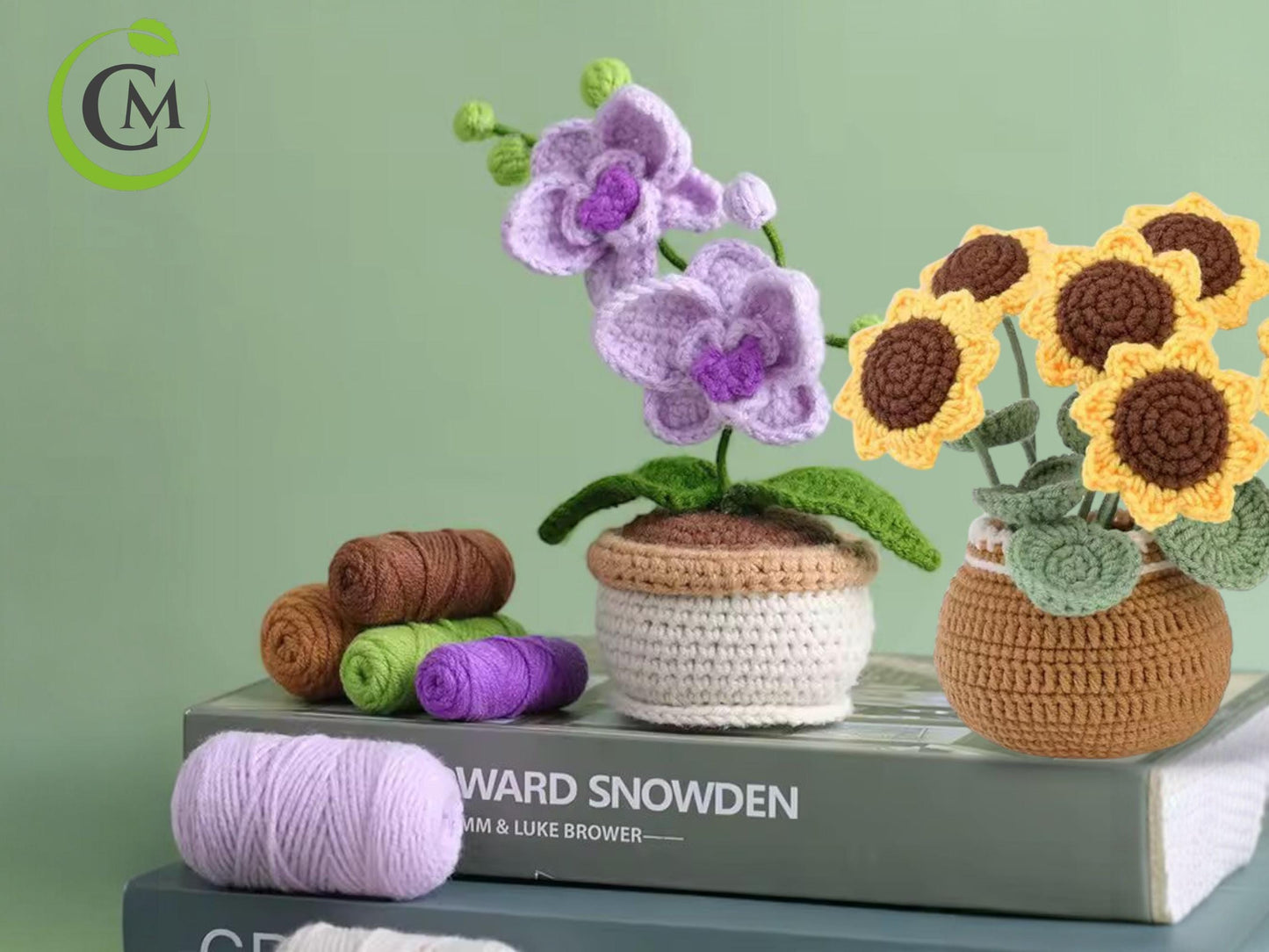 DIY Crochet Flower Kit | Sunflower or Orchid | Beginner Knitting Set | Handmade Craft Gift for Adults & Kids
