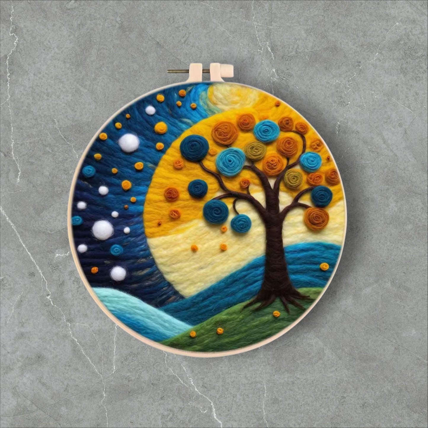 Wool Felting Painting Kit – DIY Needle Felting Craft Set- Nature Landscape waterfalls gift