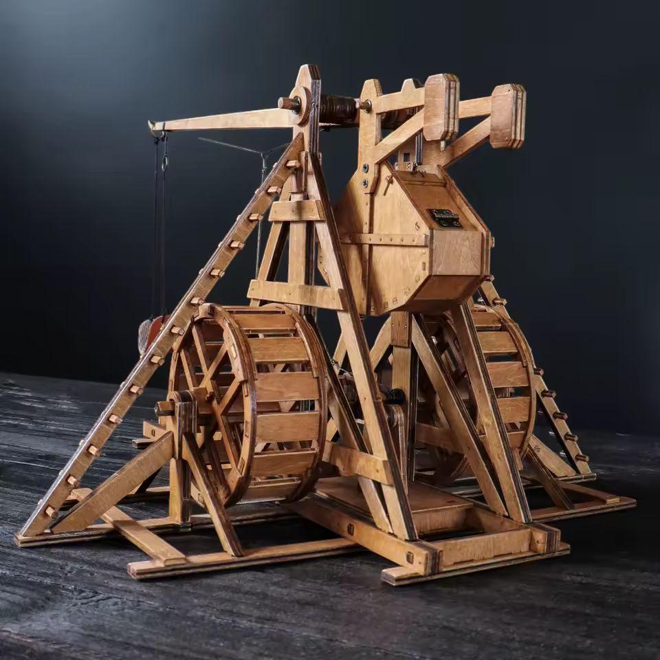 DIY Wooden Trebuchet Model Kit | Medieval Catapult Puzzle for Adults & Teens | Desktop Siege Weapon Gift | STEM Project Building Toy