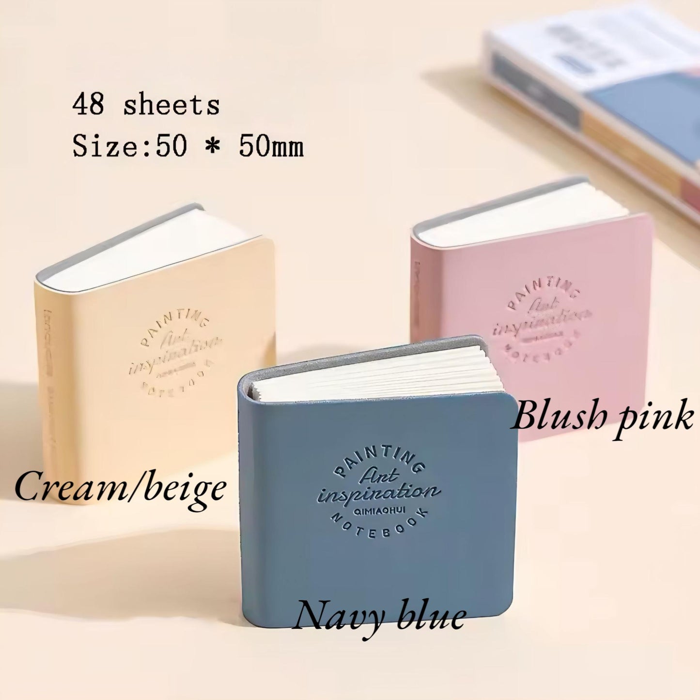 Mini Watercolour Sketchbook – 2x2” Square Pocket Art Book – 48 Sheets – Thick Paper