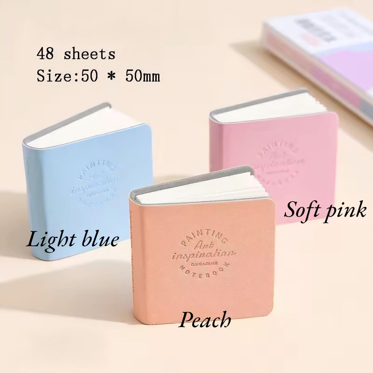 Mini Watercolour Sketchbook – 2x2” Square Pocket Art Book – 48 Sheets – Thick Paper