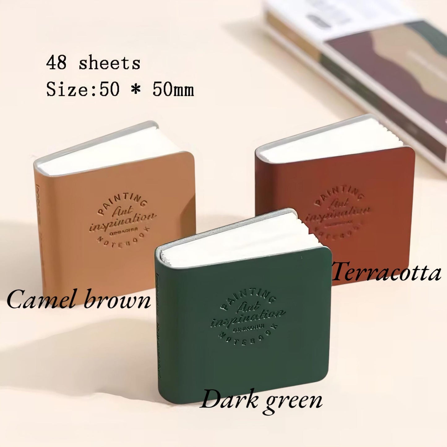 Mini Watercolour Sketchbook – 2x2” Square Pocket Art Book – 48 Sheets – Thick Paper