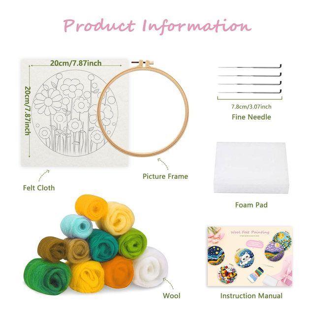 Wool Felting Painting Kit – DIY Needle Felting Craft Set- Nature Landscape waterfalls gift