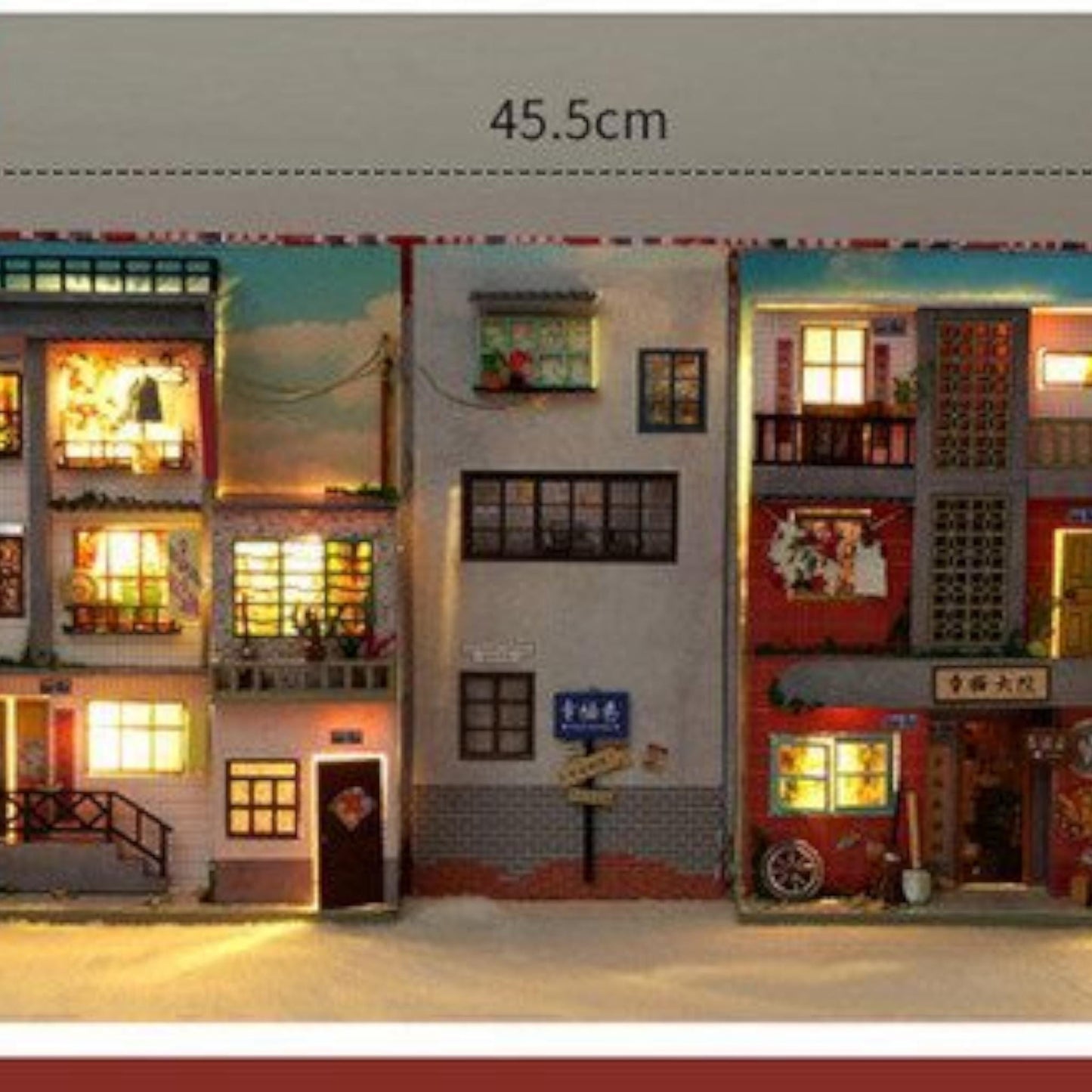 Retro Chinese Street DIY Wooden Book Nook Kit | Miniature Bookshelf Insert & Handmade Home Décor