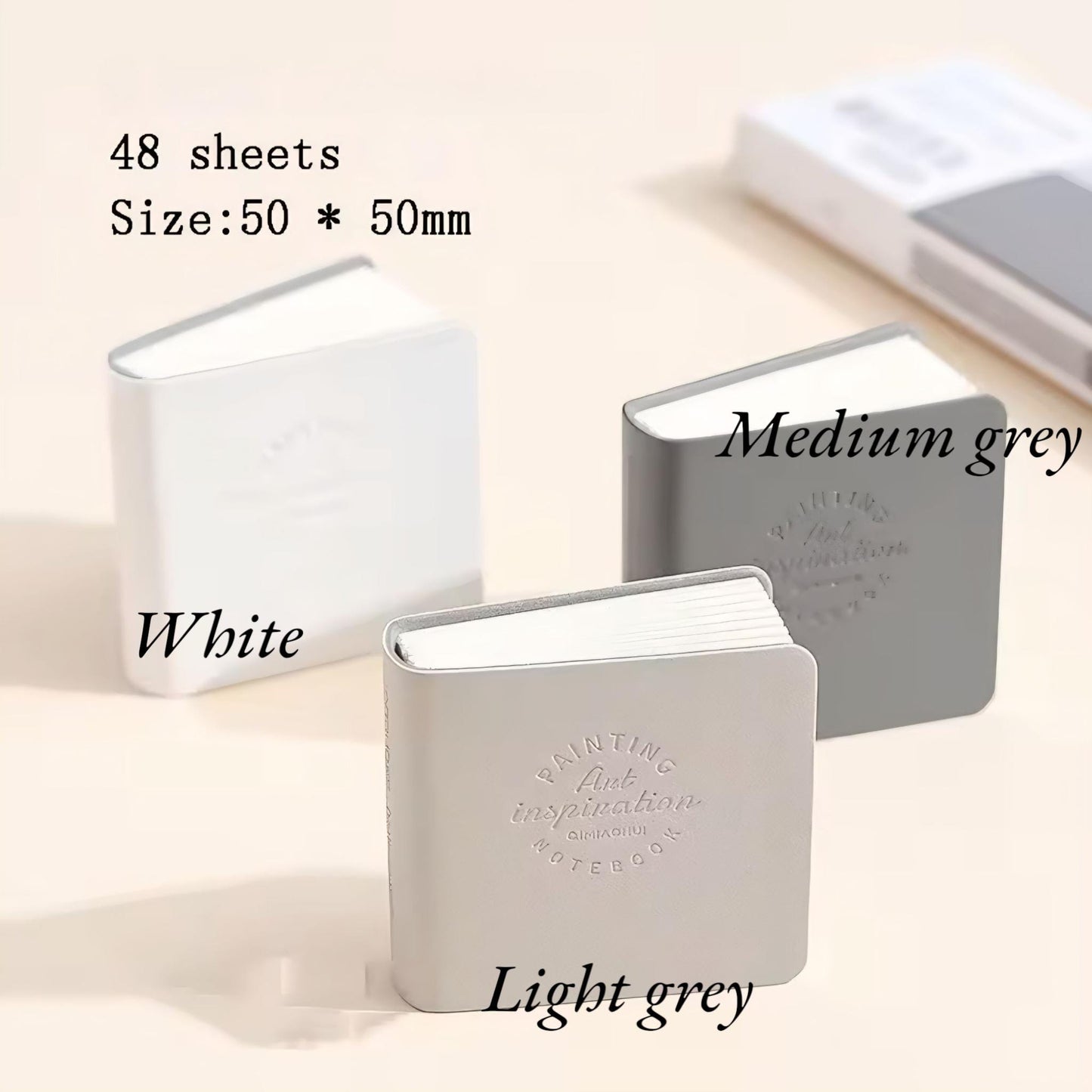 Mini Watercolour Sketchbook – 2x2” Square Pocket Art Book – 48 Sheets – Thick Paper