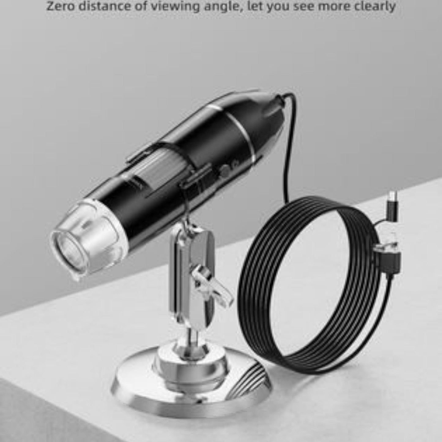 1600X USB Digital Microscope Camera with Stand | Portable Electronic Magnifier for Soldering, Crafts, Coins, PC Mac Android