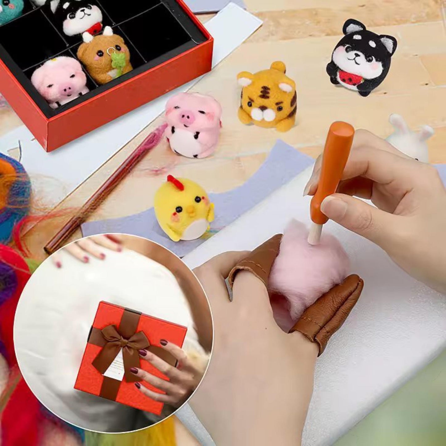 Needle Felting Starter Kit – 20‑Colour Wool Roving with Needles & Guide