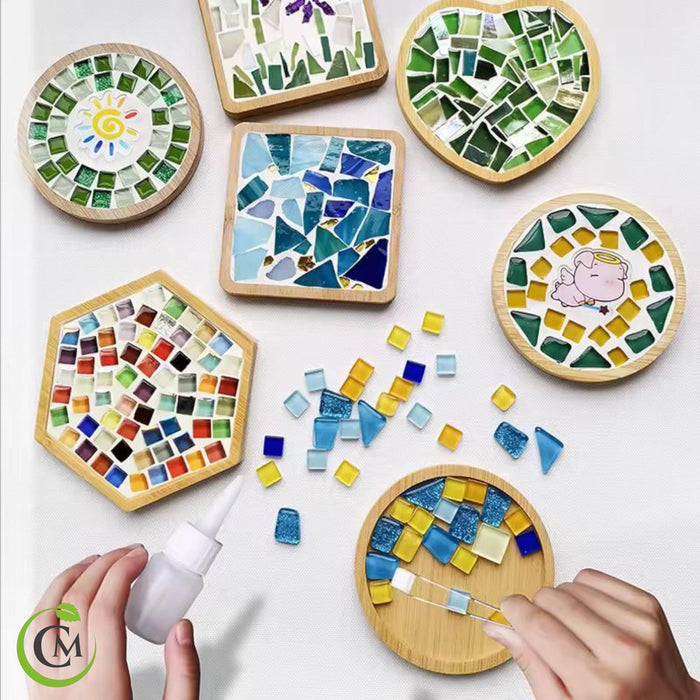 DIY Mosaic Coaster & Tray Kit for Adults | Kids Craft Set, Make Your Own Art and Home Decor | Creative Hobby Gift, Tile Arts and Crafts