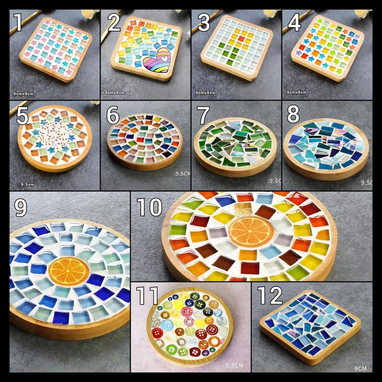 DIY Mosaic Coaster & Tray Kit for Adults | Kids Craft Set, Make Your Own Art and Home Decor | Creative Hobby Gift, Tile Arts and Crafts