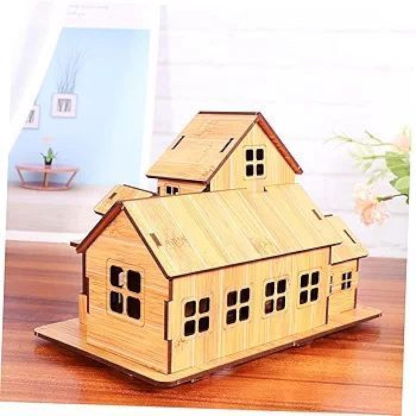 Rustic DIY Cozy Cottage Wooden House Kit Bamboo or Redwood Laser Cut Model Educational Craft Gift for Adults and Teens