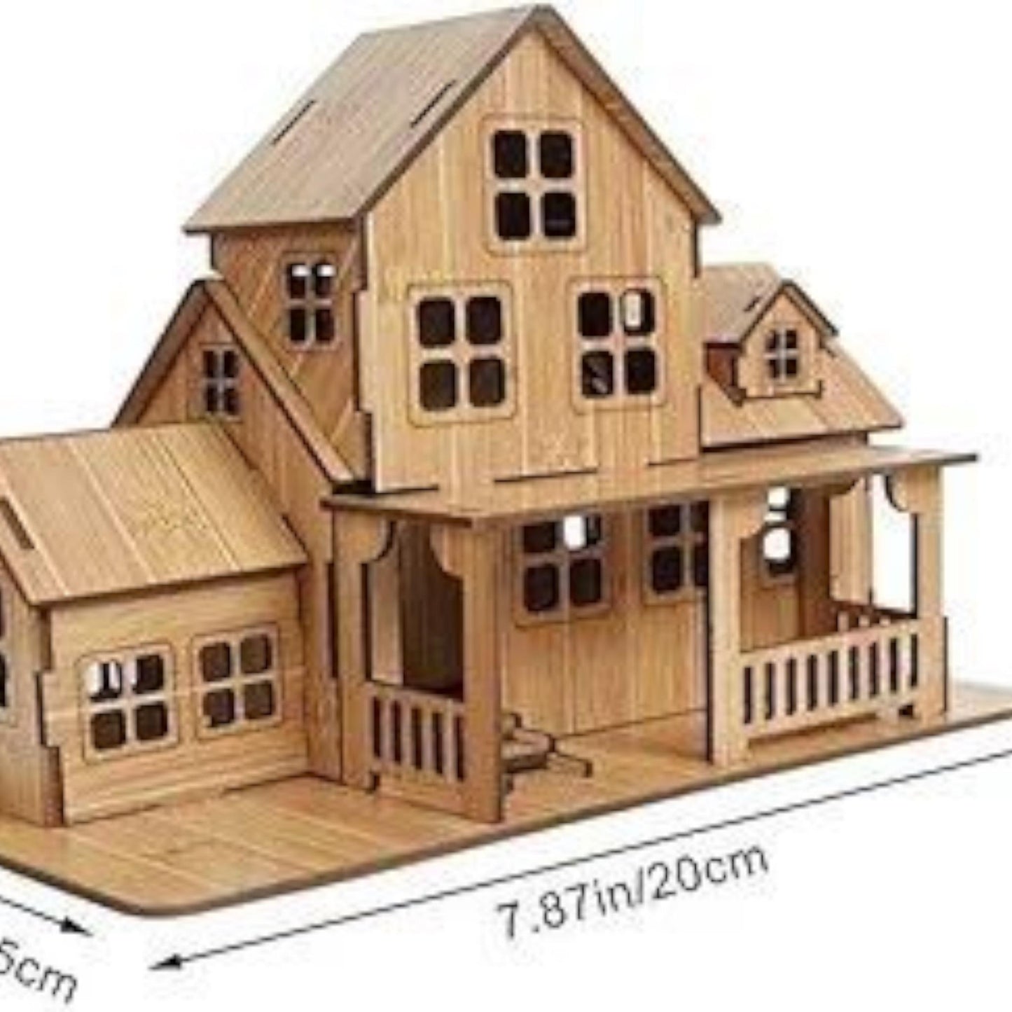 Rustic DIY Cozy Cottage Wooden House Kit Bamboo or Redwood Laser Cut Model Educational Craft Gift for Adults and Teens